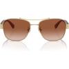 imageCoach Womens Hc7161 Aviator SunglassesShiny Light GoldBrown Gradient