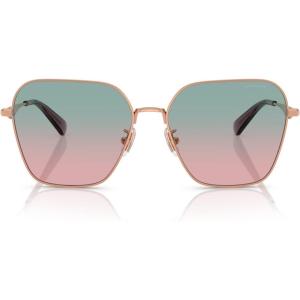 imageCOACH Womens Hc7168 Metal C Hardware Butterfly SunglassesShiny Rose GoldForest Grape Gradient