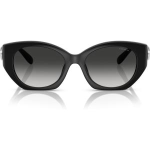 imageCOACH Womens Hc8407u Universal Fit Oval SunglassesBlackGrey Gradient