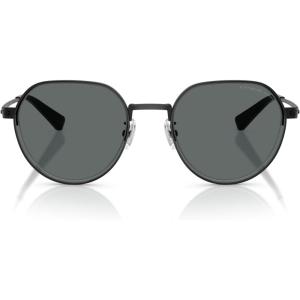 imageCoach Mens Hc7179 Round SunglassesSatin BlackGrey Solid Polarized