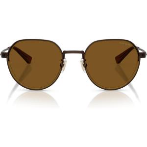 imageCoach Mens Hc7179 Round SunglassesSatin BrownBrown Solid Polarized