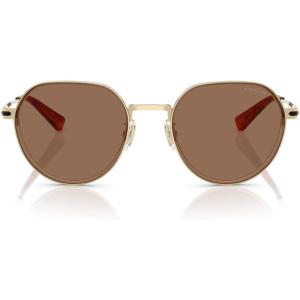 imageCoach Mens Hc7179 Round SunglassesShiny Light GoldBrown Solid