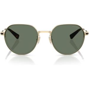 imageCoach Mens Hc7179 Round SunglassesShiny Light GoldGreen Solid