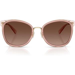 imageCoach Womens HC7170 Square Sunglasses Light GoldPinkBrown Gradient Polarized 56 mm