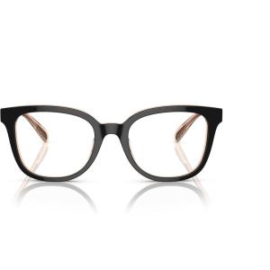 imageCoach Womens Hc6225u Universal Fit Square Prescription Eyewear FramesBlackTransparent BlushDemo Lens