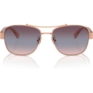 imageCoach Womens Hc7161 Aviator SunglassesShiny Rose GoldPurple Blue Pink Gradient