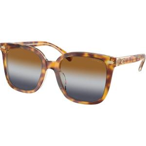 imageCoach Womens Hc8381u Universal Fit Square SunglassesDark TortoiseCanaryBrown Teal Grey Gradient