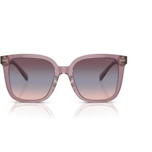 imageCoach Womens Hc8381u Universal Fit Square SunglassesTransparent RoseBlushPurple Blue Peach Gradient
