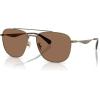 imageCOACH Mens Hc7172 Metal C Hardware Aviator SunglassesAntique GoldBrown Solid