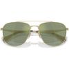 imageCOACH Mens Hc7172 Metal C Hardware Aviator SunglassesSatin Light GoldGreen Solid