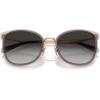 imageCOACH Womens HC7170 Metal C Hardware Square Sunglasses Rose GoldDark GreyGrey Gradient 56 mm