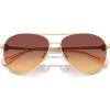 imageCOACH Womens Hc7128 Aviator SunglassesShiny Light GoldMaroon Canary Gradient