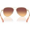 imageCOACH Womens Hc7128 Aviator SunglassesShiny Light GoldMaroon Canary Gradient