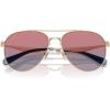 imageCOACH Womens Hc7169 Aviator SunglassesShiny Light GoldBlue Saddle Gradient