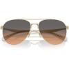 imageCOACH Womens Hc7169 Aviator SunglassesShiny Light GoldSmokey Peach Gradient