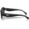 imageCOACH Womens Hc8390u Sculpted C Hardware Universal Fit Rectangular SunglassesBlackGrey Solid