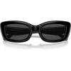 imageCOACH Womens Hc8390u Sculpted C Hardware Universal Fit Rectangular SunglassesBlackGrey Solid