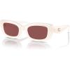 imageCOACH Womens Hc8390u Sculpted C Hardware Universal Fit Rectangular SunglassesMilky CloudWine Solid