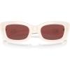 imageCOACH Womens Hc8390u Sculpted C Hardware Universal Fit Rectangular SunglassesMilky CloudWine Solid