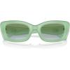 imageCOACH Womens Hc8390u Sculpted C Hardware Universal Fit Rectangular SunglassesMilky MintGreen Blue Gradient