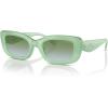 imageCOACH Womens Hc8390u Sculpted C Hardware Universal Fit Rectangular SunglassesMilky MintGreen Blue Gradient