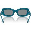 imageCOACH Womens Hc8390u Sculpted C Hardware Universal Fit Rectangular SunglassesMilky Ocean BlueBlue Mirrored