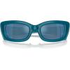 imageCOACH Womens Hc8390u Sculpted C Hardware Universal Fit Rectangular SunglassesMilky Ocean BlueBlue Mirrored
