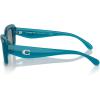 imageCOACH Womens Hc8390u Sculpted C Hardware Universal Fit Rectangular SunglassesMilky Ocean BlueBlue Mirrored