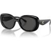 imageCOACH Womens Hc8391u Sculpted C Hardware Universal Fit Oval SunglassesBlackGrey Solid