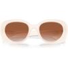imageCOACH Womens Hc8391u Sculpted C Hardware Universal Fit Oval SunglassesMilky CloudBrown Gradient