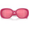 imageCOACH Womens Hc8391u Sculpted C Hardware Universal Fit Oval SunglassesMilky MagentaPink Mirrored