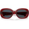 imageCOACH Womens Hc8391u Sculpted C Hardware Universal Fit Oval SunglassesMilky MerlotGrey Solid