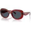 imageCOACH Womens Hc8391u Sculpted C Hardware Universal Fit Oval SunglassesMilky MerlotGrey Solid