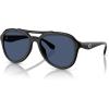imageCOACH Womens Hc8406u Sculpted C Hardware Universal Fit Aviator SunglassesBlackBlue Solid