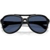 imageCOACH Womens Hc8406u Sculpted C Hardware Universal Fit Aviator SunglassesBlackBlue Solid