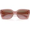 imageCOACH Womens Hc8408f Maxi C Hardware Low Bridge Fit Square SunglassesMilky BuffBrown Rose Gradient