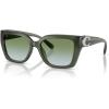 imageCOACH Womens Hc8408f Maxi C Hardware Low Bridge Fit Square SunglassesMilky MossMoss Aqua Gradient