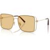 imageCOACH Womens Square Metal Frame SunglassesShiny Light GoldYellow Solid