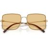 imageCOACH Womens Square Metal Frame SunglassesShiny Light GoldYellow Solid