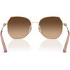 imageCoach Womens Hc7175 Butterfly SunglassesShiny Light GoldBrown Gradient