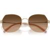 imageCoach Womens Hc7175 Butterfly SunglassesShiny Light GoldBrown Gradient