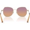 imageCoach Womens Hc7175 Butterfly SunglassesShiny Light GoldBurgundy Sunset Gradient