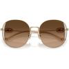 imageCoach Womens Hc7176b Round SunglassesShiny Light GoldFawnBrown Gradient