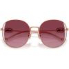 imageCoach Womens Hc7176b Round SunglassesShiny Rose GoldRoseBerry Gradient