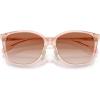 imageCoach Womens Hc8361f Low Bridge Fit Square SunglassesSakura Transparent PinkBrown Pink Gradient