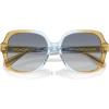 imageCoach Womens Hc8395f Low Bridge Fit Square SunglassesCiderBaby BlueBlue Gradient
