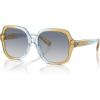 imageCoach Womens Hc8395f Low Bridge Fit Square SunglassesCiderBaby BlueBlue Gradient