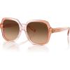 imageCoach Womens Hc8395f Low Bridge Fit Square SunglassesSaddleDusty Rose GradientBrown Gradient