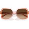 imageCoach Womens Hc8395f Low Bridge Fit Square SunglassesSaddleDusty Rose GradientBrown Gradient