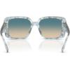imageCoach Womens Hc8424f Low Bridge Fit Square SunglassesPearlized Blue WatercolorBlue Yellow Gradient
